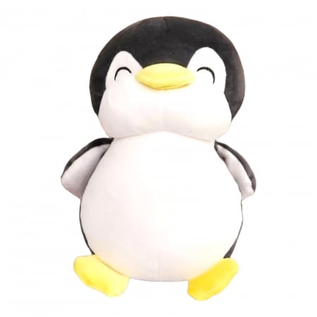 Jucarii de plus - Jucarie de plus, Pinguinul Zambarel, Gri, 30 cm