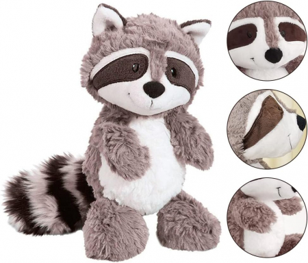 Jucarie de plus, Ratonul Rocky, Gri, 25 cm [6]