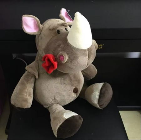 Jucarie de plus, Rinocerul Rosie, Maro, 50 cm [3]