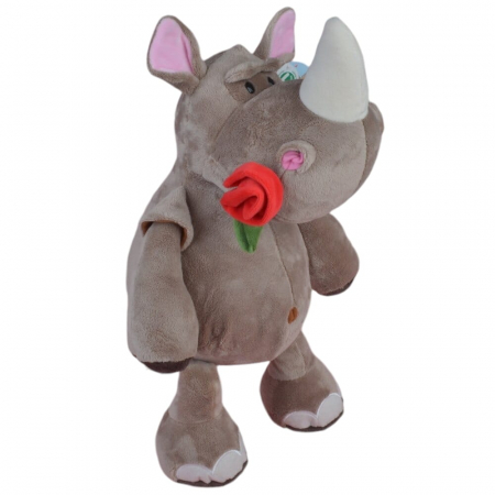 Jucarii de plus - Jucarie de plus, Rinocerul Rosie, Maro, 50 cm