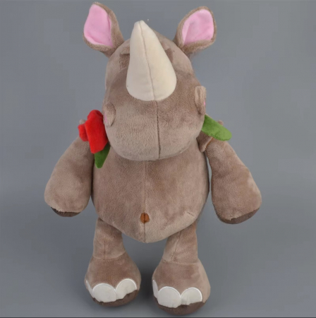 Jucarie de plus, Rinocerul Rosie, Maro, 50 cm [2]