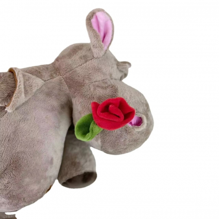 Jucarie de plus, Rinocerul Rosie, Maro, 50 cm [10]