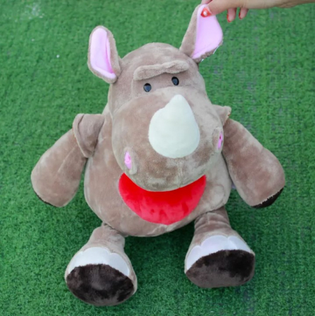 Jucarie de plus, Rinocerul Valentine, Maro, 50 cm [7]