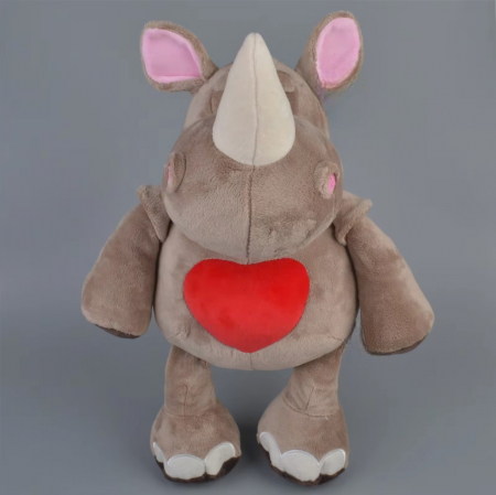 Jucarie de plus, Rinocerul Valentine, Maro, 50 cm [3]