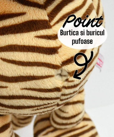 Jucarie de plus, Tigrul Stripes, Portocaliu/Negru, 30 cm [3]