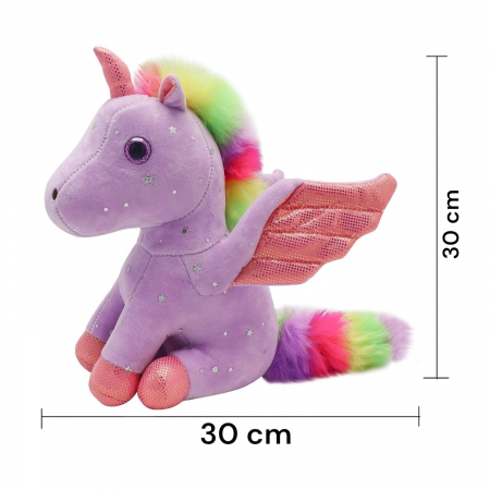 Jucarie de plus, Unicorn cu Aripi de Inger, Mov, 30 cm [5]
