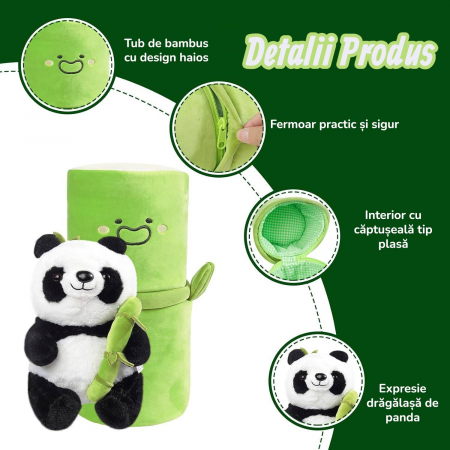 Jucarie de plus Urs Panda Bao 25 cm cu Bambus Bamby copii [1]