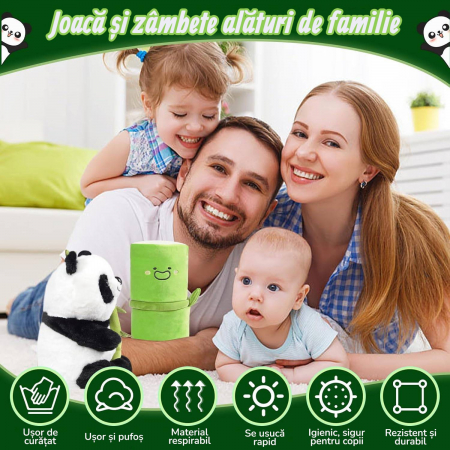 Jucarie de plus Urs Panda Bao 25 cm cu Bambus Bamby copii [2]