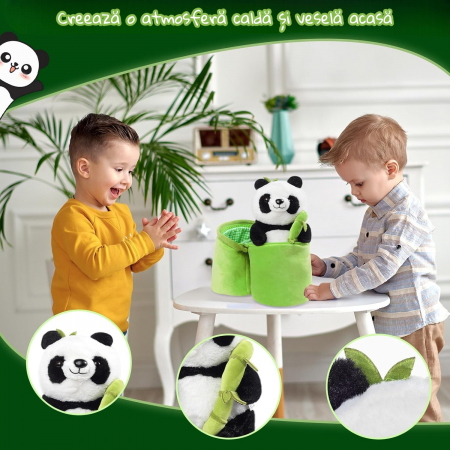 Jucarie de plus Urs Panda Bao 25 cm cu Bambus Bamby copii [4]