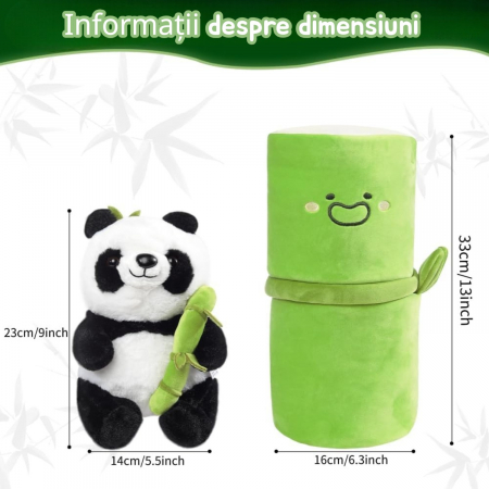 Jucarie de plus Urs Panda Bao 25 cm cu Bambus Bamby copii [6]