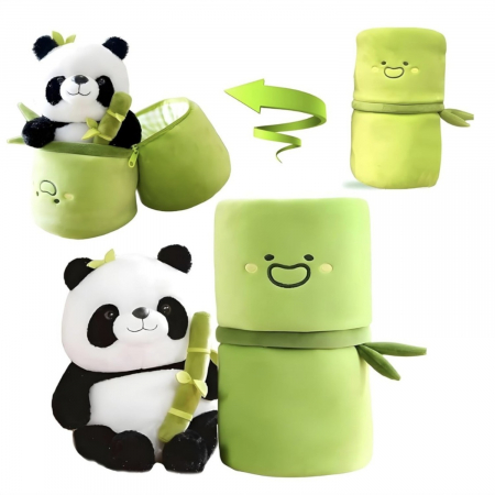 Jucarii de plus - Jucarie de plus Urs Panda Bao 25 cm cu Bambus Bamby copii