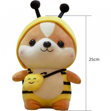 Jucarie de plus, Veverita Albinuta, Galben, 25 cm [3]