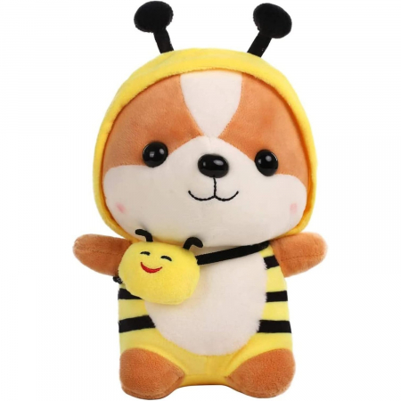 Jucarii de plus - Jucarie de plus, Veverita Albinuta, Galben, 25 cm