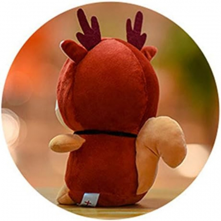 Jucarie de plus, Veverita Ren, Rosu, 25 cm [6]