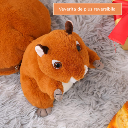 Jucarie de plus, Veverita Vesela, Maro, 25 cm [8]