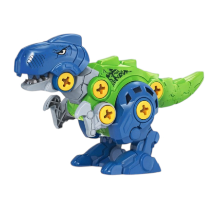 Jucarii copii - Jucarie dinozaur de constructie, set asamblare cu piese mobile, dezvoltare logica si indemanare, verde, 3+ ani