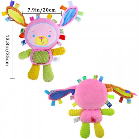 Jucarie senzoriala Iepuras Roz Lila 25 cm bebelusi [5]