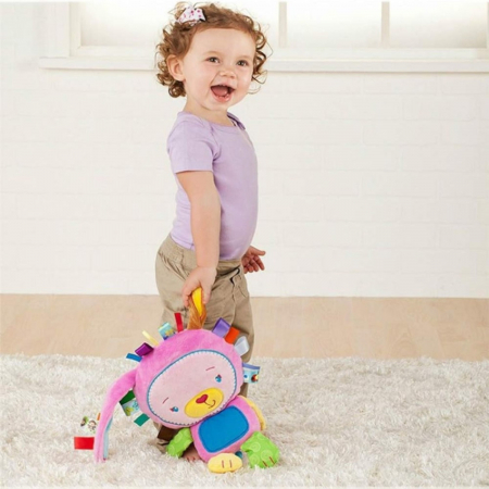 Jucarie senzoriala Iepuras Roz Lila 25 cm bebelusi [7]