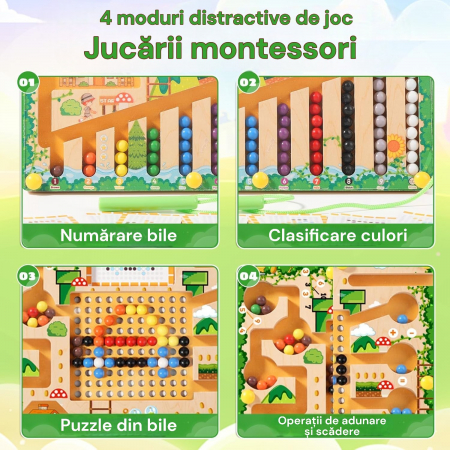 Labirint Magnetic din Lemn pentru Copii - Jucarie Montessori pentru Dezvoltare prin Joaca [2]