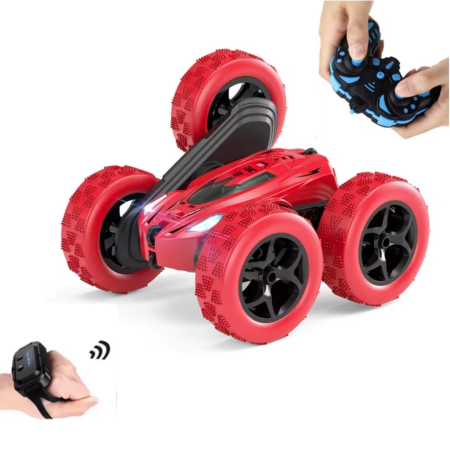 Jocuri și jucării - Masina cu telecomanda RC Stunt Car, cascadorii 360°, rotire fata-verso, roti anti-soc, 4x4