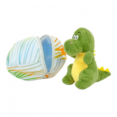 Jucarie de plus, Ou cu surpriza, Dinozaurul Rex, Verde, 15 cm [1]