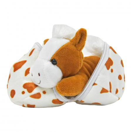 Jucarii de plus - Jucarie de plus, Ou cu surpriza, Poneiul Margeluta, Alb/Maro, 15 cm