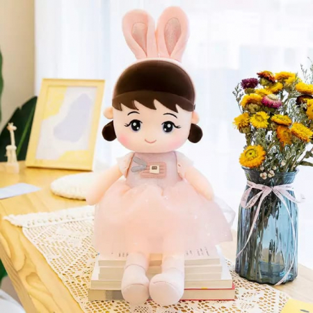 Jucarie de plus, Papusa Bunny, Roz, 45 cm [1]