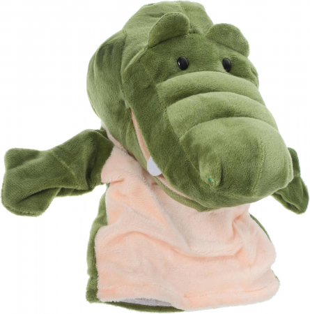 Papusa de mana din plus, Animanusa Crocodil, Verde, 25 cm [3]