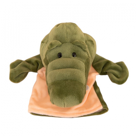 Jucarii de plus - Papusa de mana din plus, Animanusa Crocodil, Verde, 25 cm