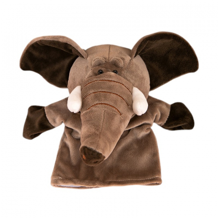 Jucarii de plus - Papusa de mana din plus, Animanusa Elefantel, Gri, 25 cm