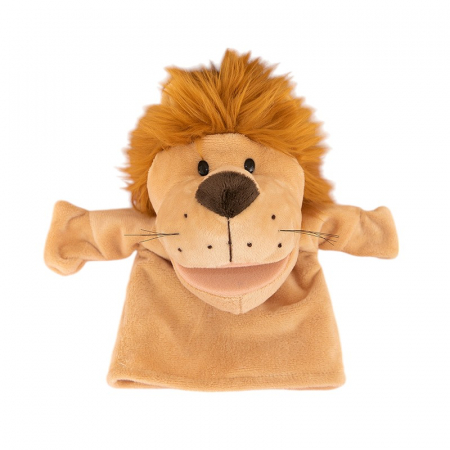 Jucarii de plus - Papusa de mana din plus, Animanusa Leu, Crem, 25 cm