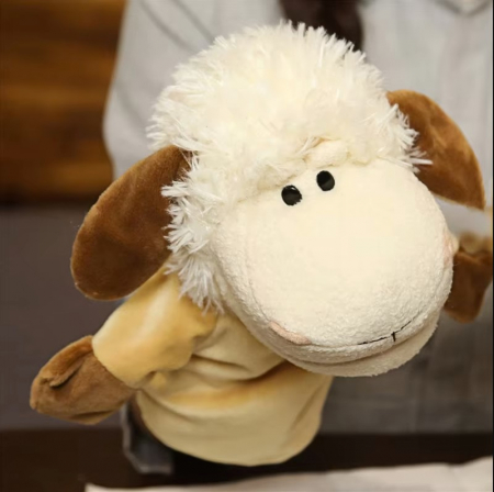 Papusa de mana din plus, Animanusa Oita, Bej, 25 cm [1]