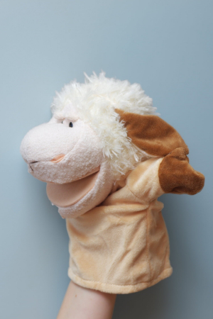 Papusa de mana din plus, Animanusa Oita, Bej, 25 cm [6]