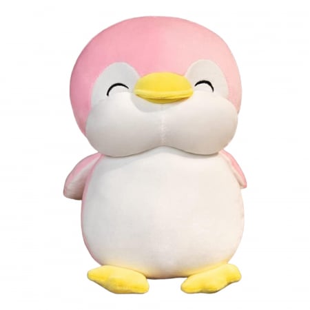 Jucarii de plus - Jucarie de plus, Pinguinul Zambarel, Roz, 25 cm