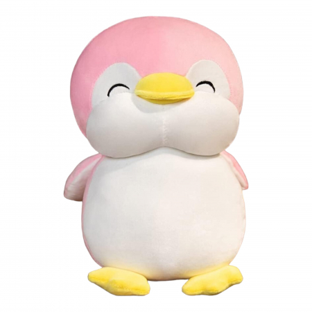 Jucarii de plus - Jucarie de plus, Pinguinul Zambarel, Roz, 40 cm