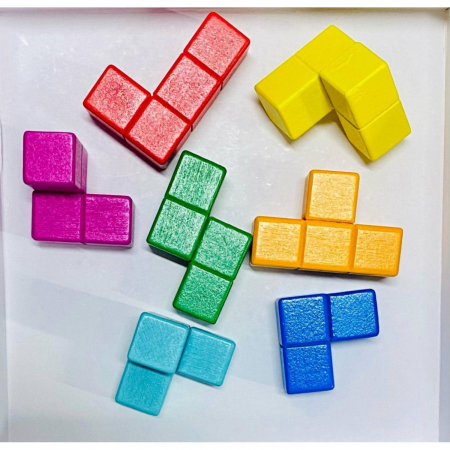 Puzzle 3D Cub Inteligent Joc STEM Tetris lemn copii [5]