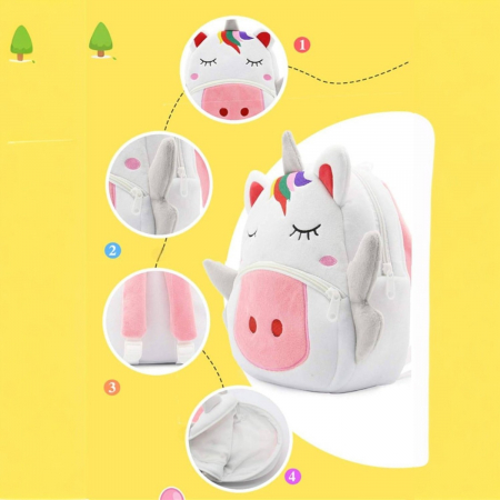 Rucsac de plus Unicorn Alb Snowcorn 26 cm fetite [4]