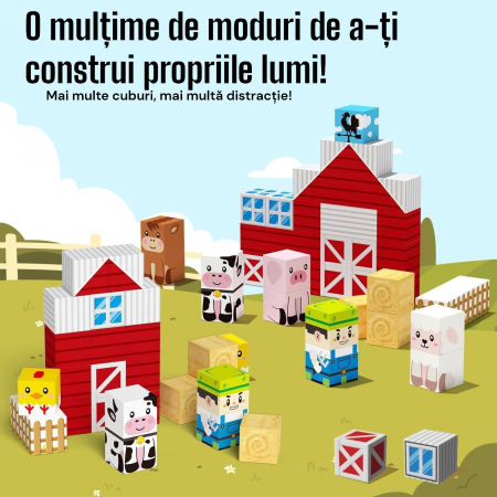 Set cuburi magnetice Ferma STEM copii [2]