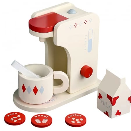 Jucarii de rol - Set de joaca eco din lemn, Cafeneaua din sufragerie, 8 piese