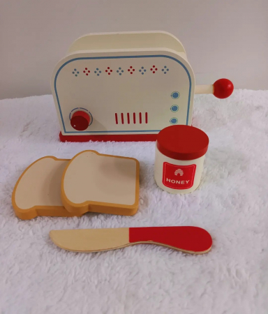 Set de joaca eco din lemn, Mic dejun sanatos, 5 piese [6]