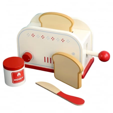 Jucarii de rol - Set de joaca eco din lemn, Mic dejun sanatos, 5 piese