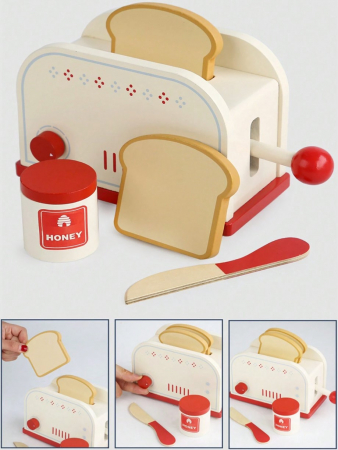 Set de joaca eco din lemn, Mic dejun sanatos, 5 piese [2]