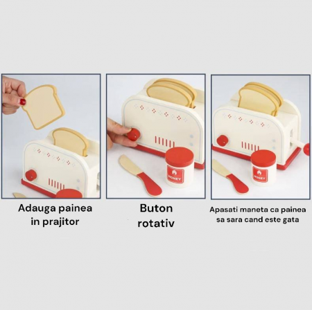 Set de joaca eco din lemn, Mic dejun sanatos, 5 piese [7]