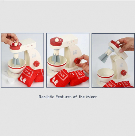 Set de joaca eco din lemn, Mixerul micutului Chef, 5 piese [7]