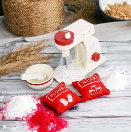 Set de joaca eco din lemn, Mixerul micutului Chef, 5 piese [6]