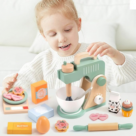 Set de joaca eco din lemn, Ora de bucatarie, 11 piese [1]