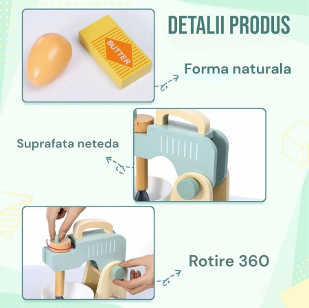 Set de joaca eco din lemn, Ora de bucatarie, 11 piese [5]