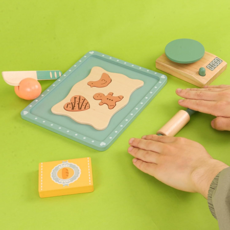 Set de jucarie din lemn Fursecuri de taiat Mini Cofetar Montessori copii [1]