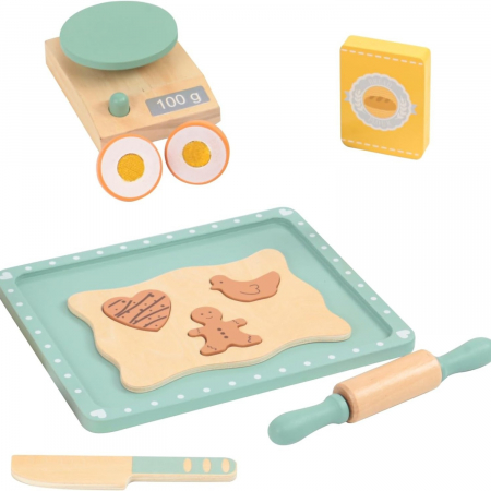 Set de jucarie din lemn Fursecuri de taiat Mini Cofetar Montessori copii [3]