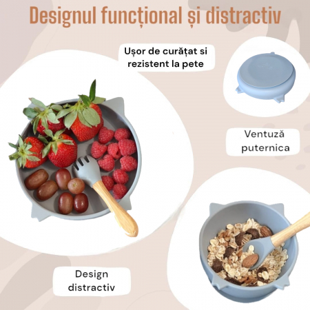 Set hranire bebelusi si copii, bleu pal [2]